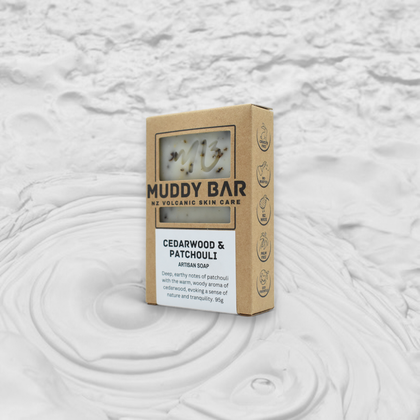 CEDARWOOD & PATCHOULI, Artisan Soap with Rose Petals