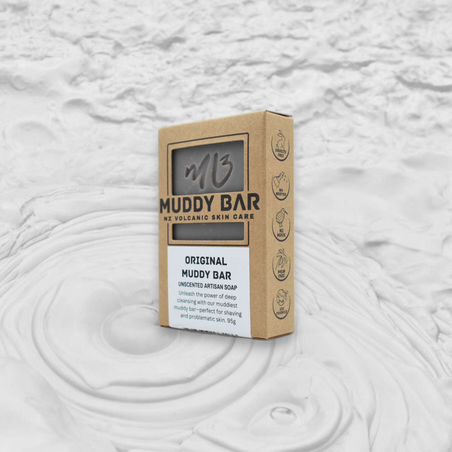 ORIGINAL MUDDY BAR, Artisan Unscented Soap