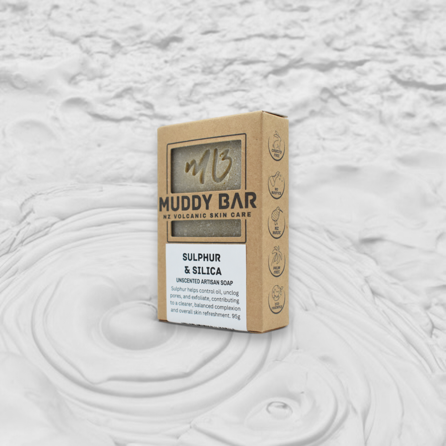 SULPHUR, Artisan Unscented Soap with Silica